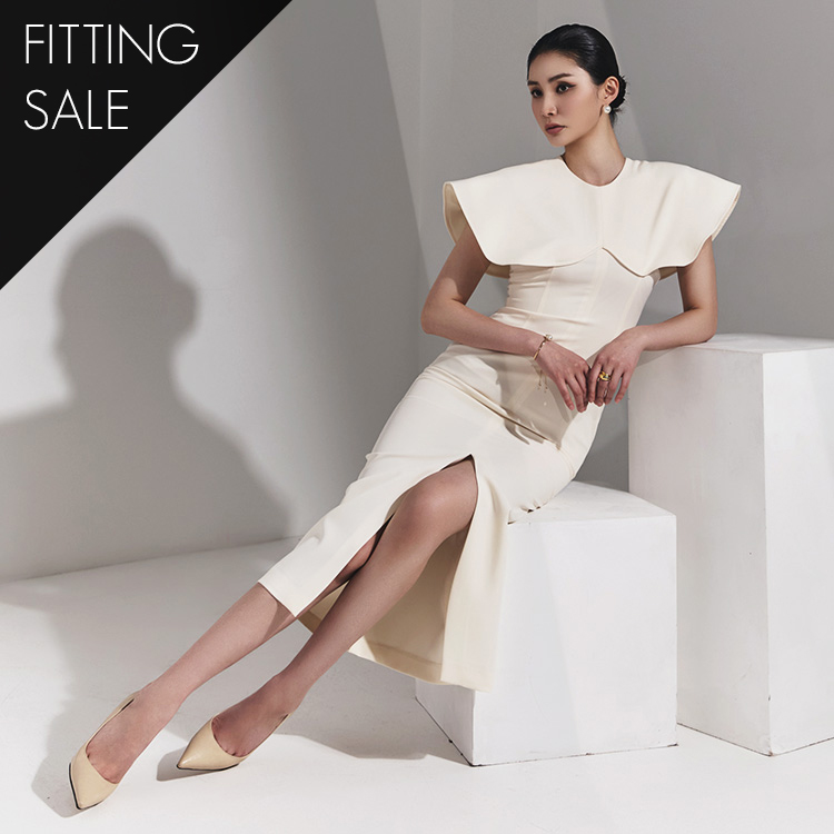 PS3119 shape cape Slim Slit Midi Dress*Fitting sale* Korea
