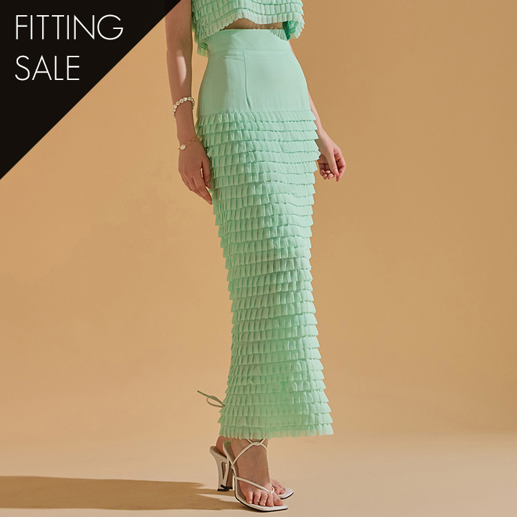 PS3122 cancan Frill High Waist Long skirt *Fitting sale* Korea