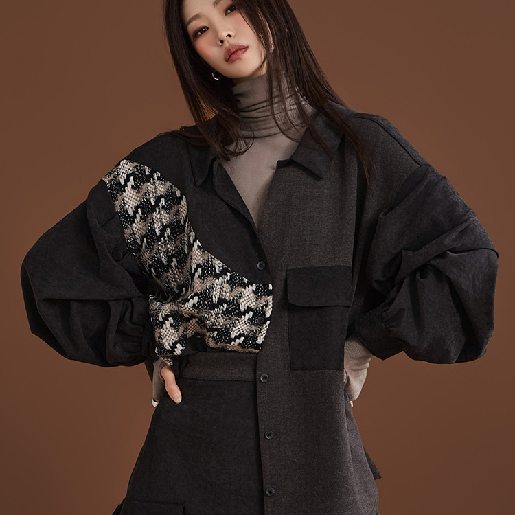 S586 Wool Knit Color Scheme Shirt Korea