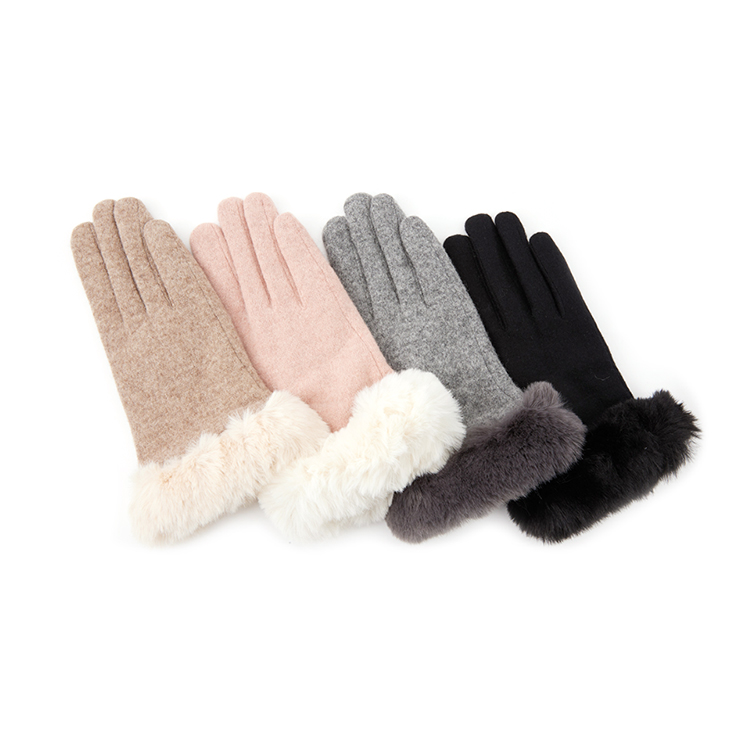AH-184 Wool Fake fur Glove *Smartphone Available* Korea