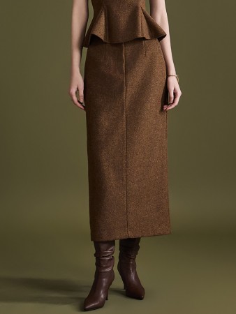SK2621 Wool Bendable Long Skirt Korea