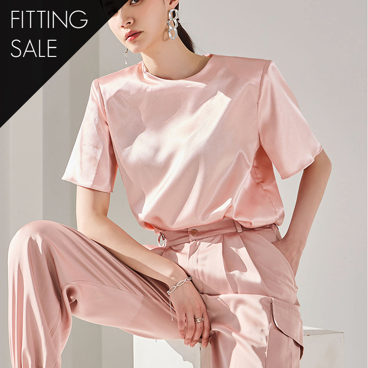 PS3127 Shining Round Neck Pad Half blouse*Fitting sale* Korea