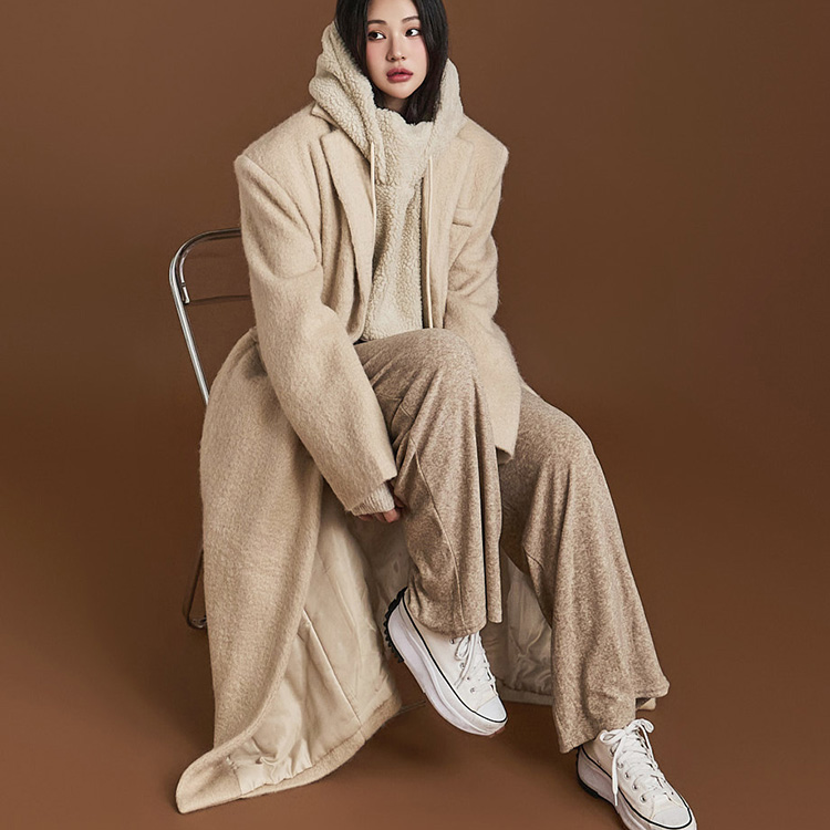 J2121 Wool Oversized Fit Single Coat Korea
