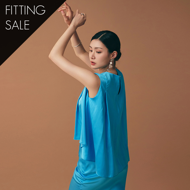 PS3129 Satin Pintuck Sleeveless Blouse*Fitting sale* Korea