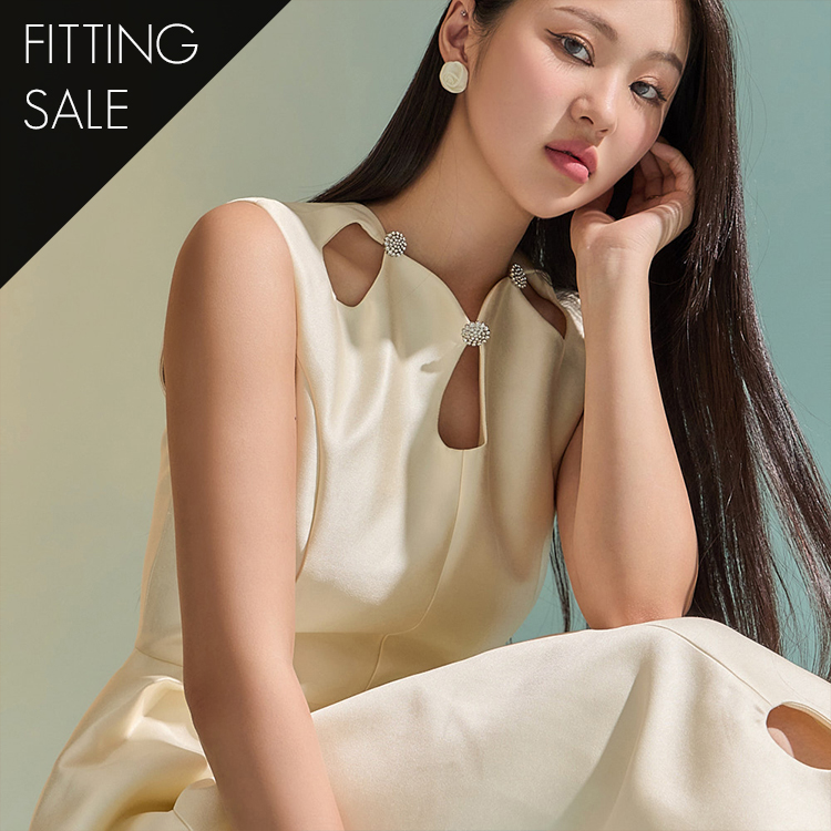 PS3131 Jewelry A-Line Midi Dress*Fitting sale* Korea