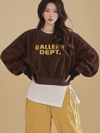 E3246 Lettering Fleece-lined Sweatshirt Korea