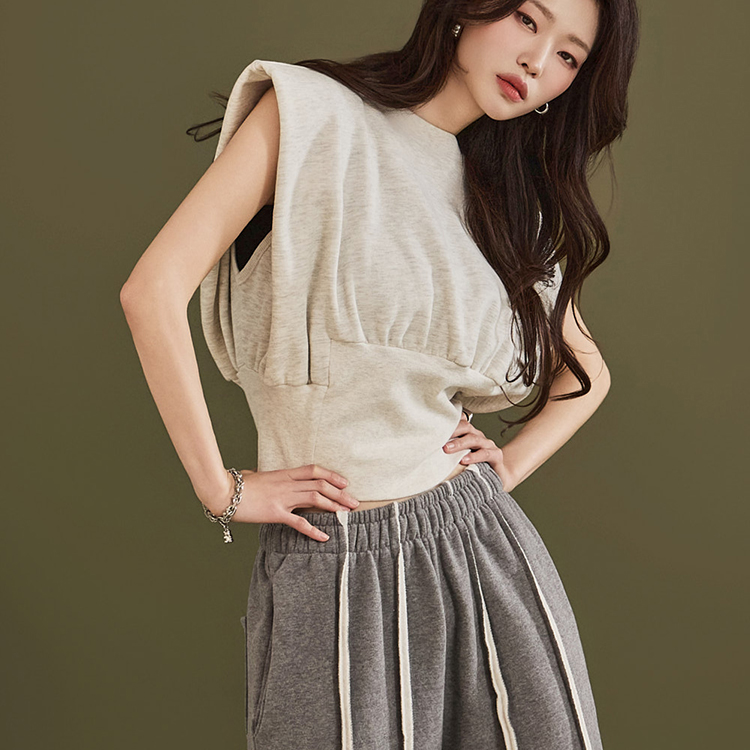 E3245 Fleece-lined Crop Sleeveless Top Korea