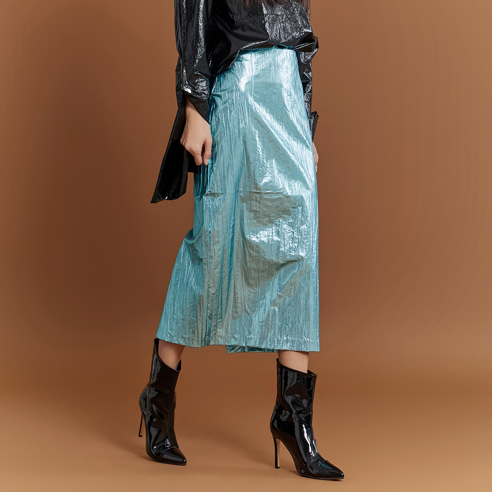 SK2638 Wrinkle Bendable Midi Skirt Korea