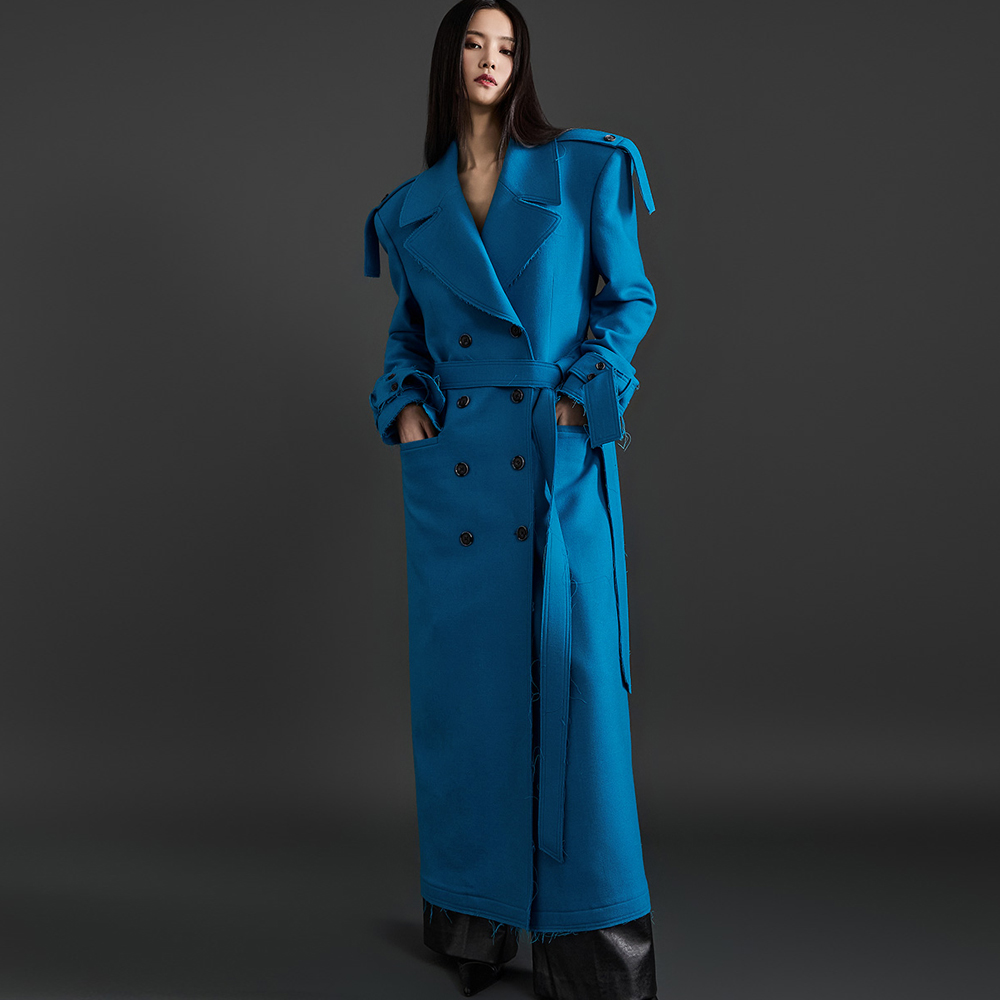 MBDJ048 Wool Tailored Double Button Trench Coat Korea