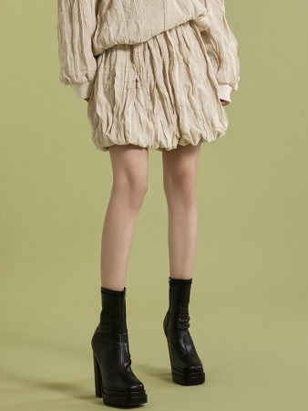 SK2680 Wrinkle Bendable Mini Skirt Korea