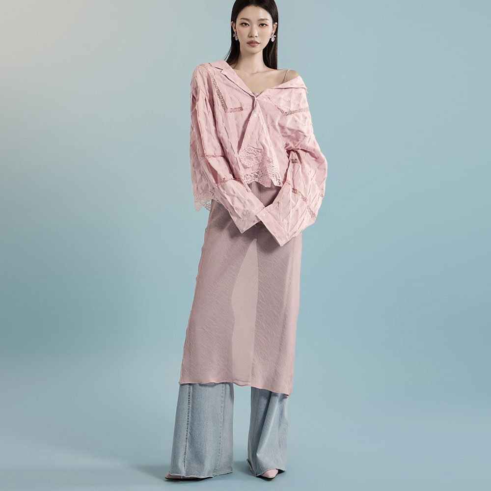 D4922 See-through Layered Sleeveless Dress Korea