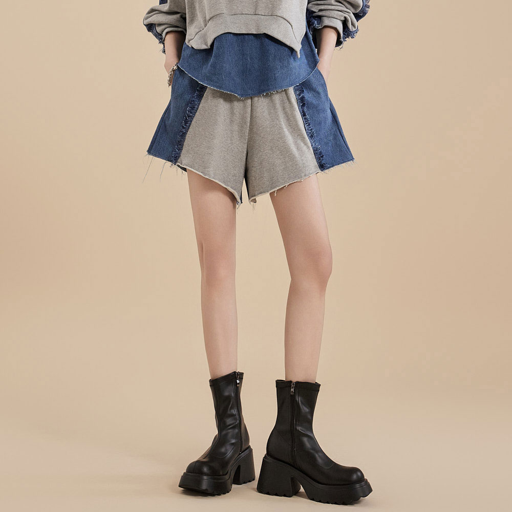 P3054 Denim Culottes Shorts Korea