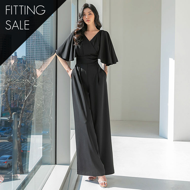 PS3190 Frill Maxi Jumpsuit *Fitted Item Sale* Korea