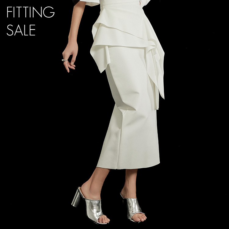 PS3196 Frill Layered Midi Skirt**Fitted Item Sale* Korea