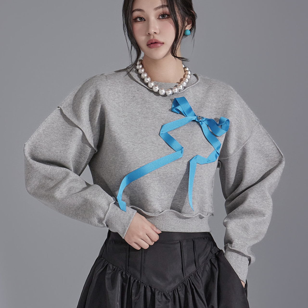 E3361 Ribbon Sweatshirt Korea