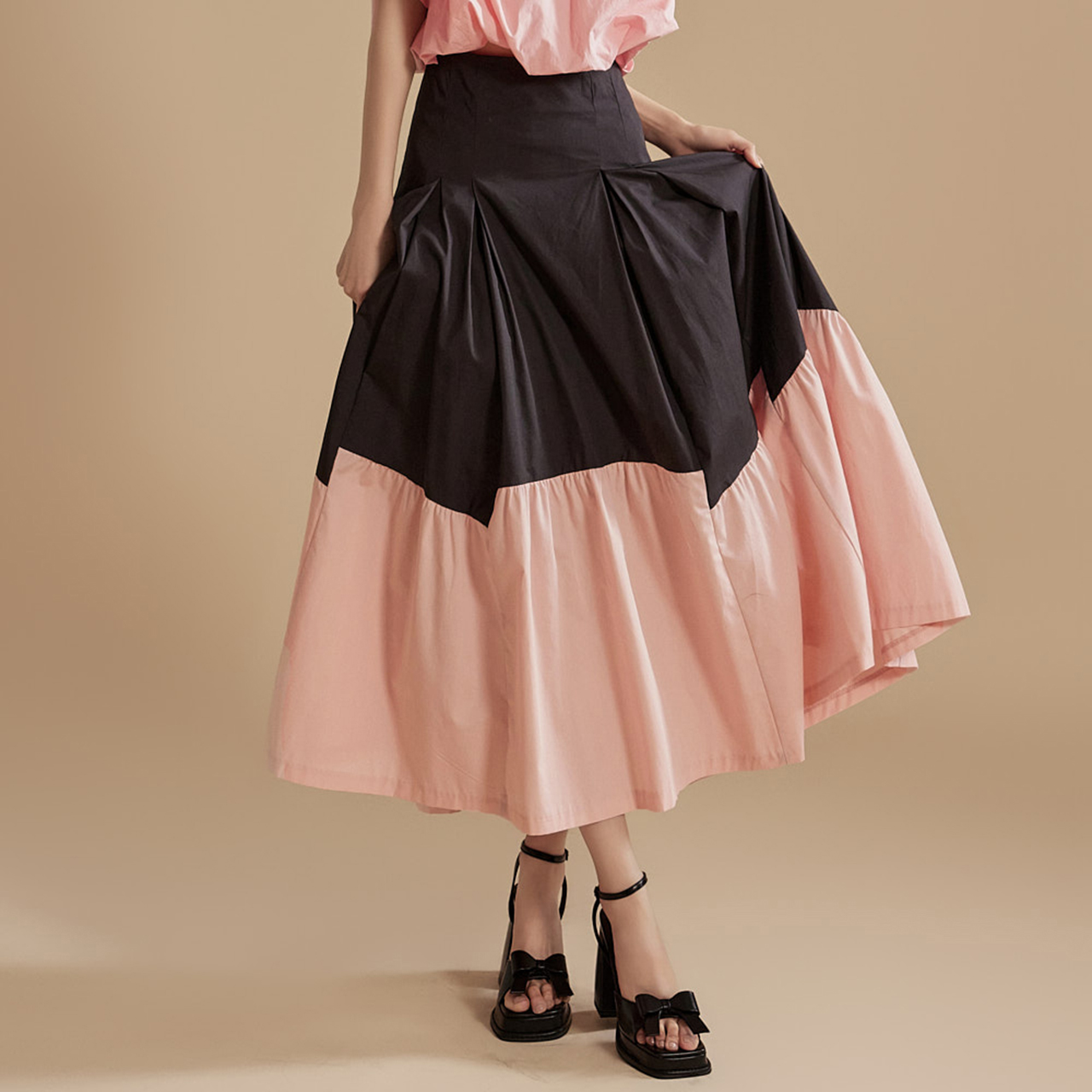 SK2302 Color scheme Long Skirt Korea