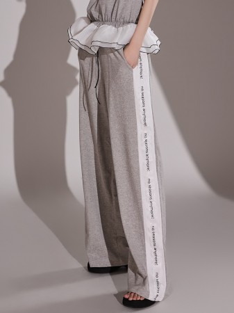 P3148 Texted Side Detail Pants Korea