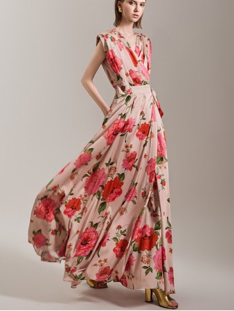 D9489 Flower Wrap Dress Korea