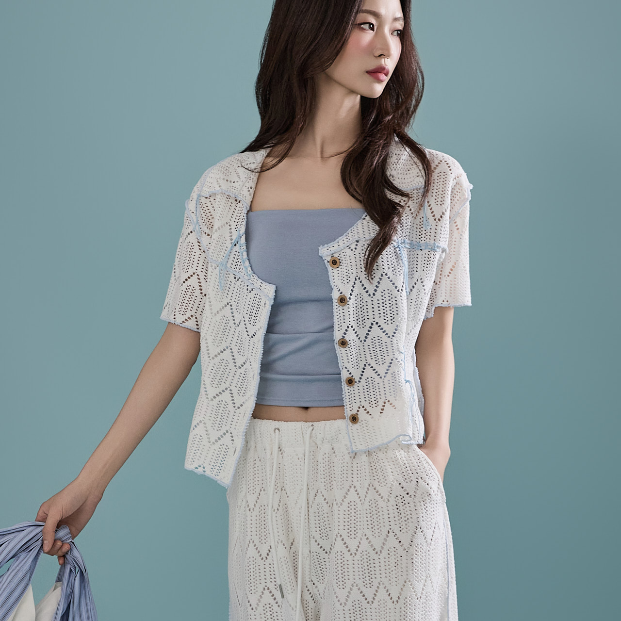 J2320 Mesh Cardigan Korea