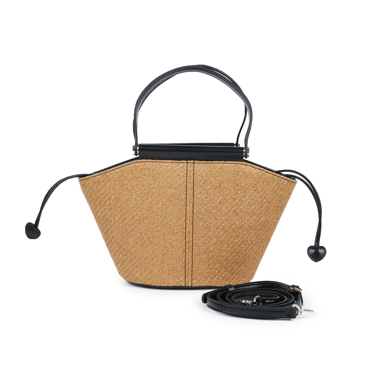 A-1578 Rattan Leather Handle bag Korea