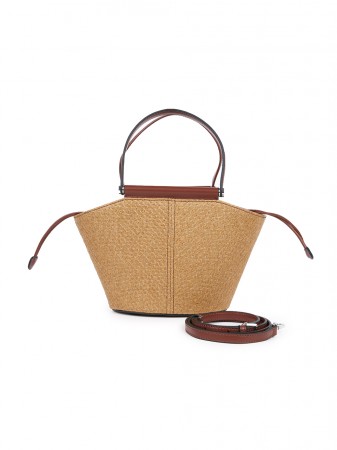 A-1578 Rattan Leather Handle bag Korea