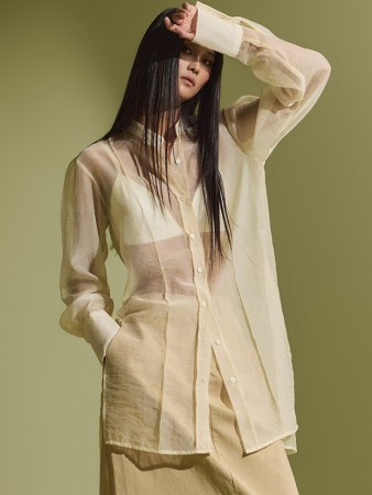 S643 Sheer Long Shirt Korea