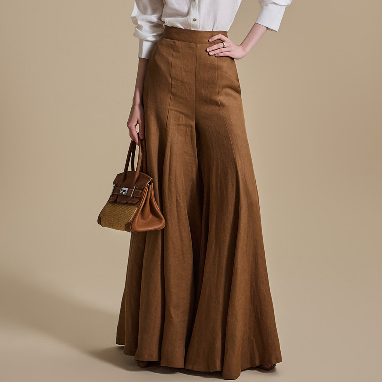 P9155 Linen Wide Slacks Korea