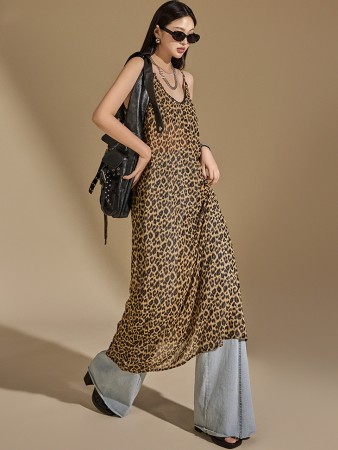 D5033 Leopard Pattern Dress Korea