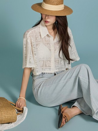 S649 Crochet Shirt Korea