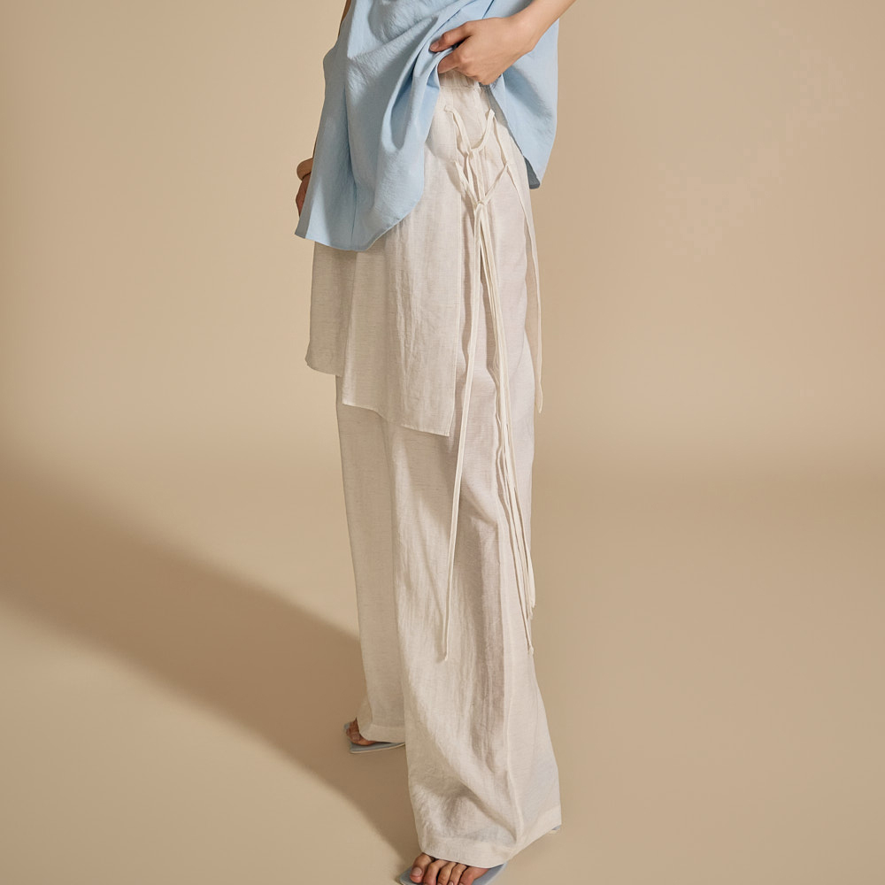 P3199 Linen Wrap Pants Korea