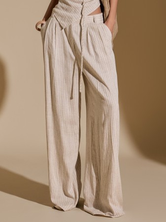 P3210 Linen Striped Slacks Korea