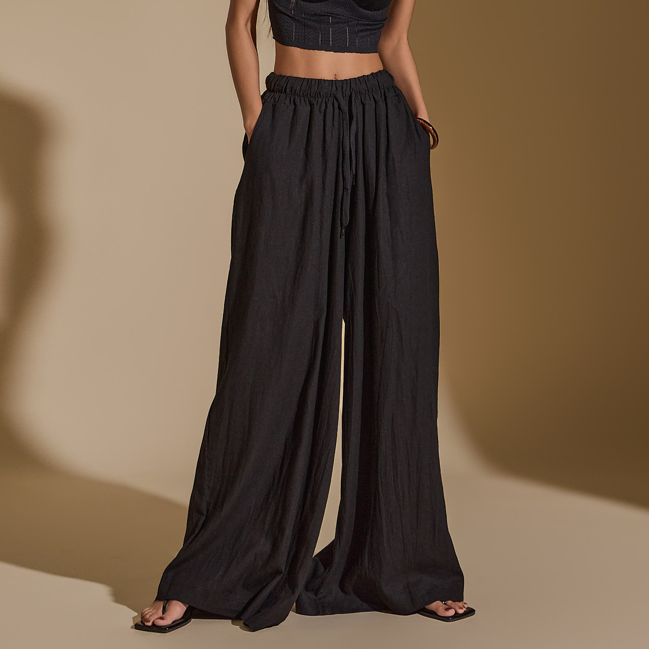 P3213 Linen Wide Pants Korea