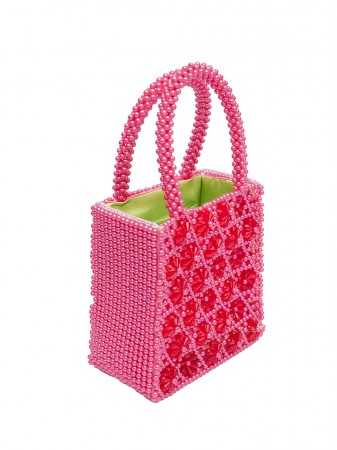 A-1601 Beads Flower Handle bag Korea