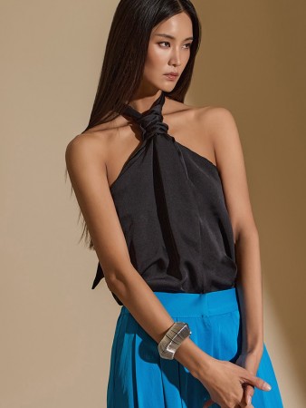 B9158 Halter Neck Twist Blouse Korea