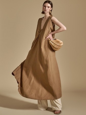 D5067 Linen Twist Dress Korea