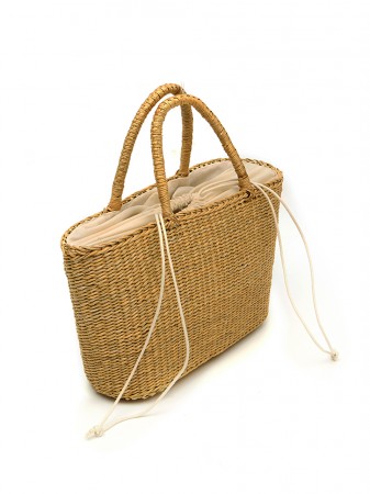 A-1595 Raffia Square Handle Bag Korea