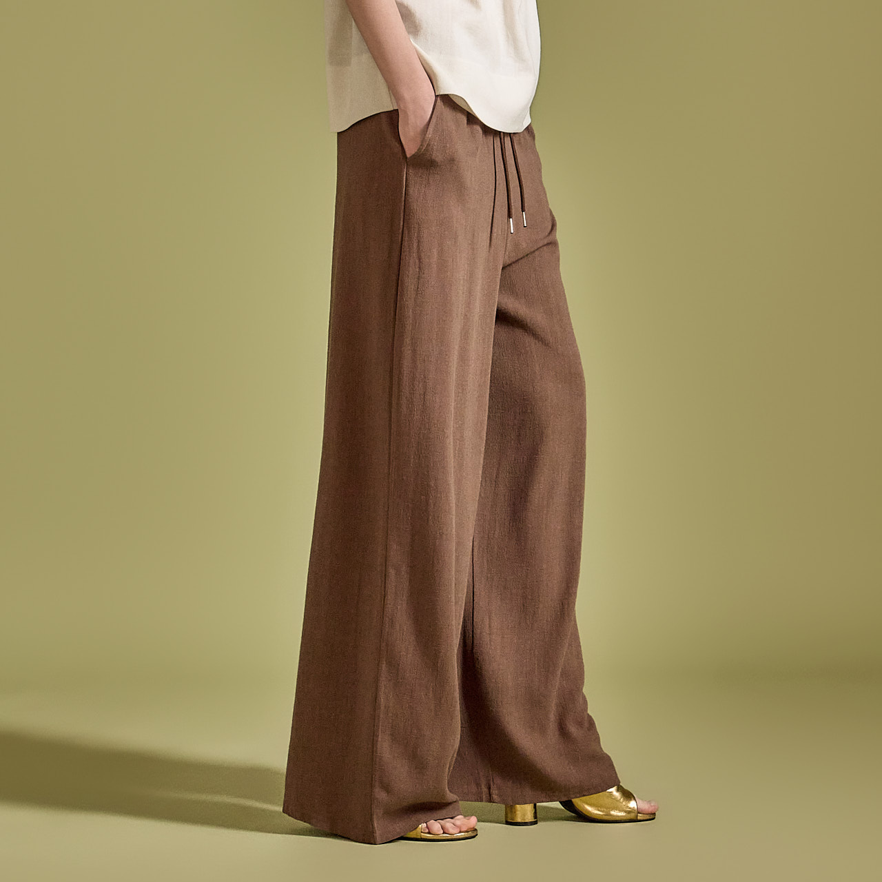 P3220 Linen Drawstring Pants Korea