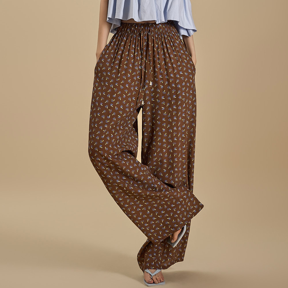 P3225 Flower Pattern String Pants Korea