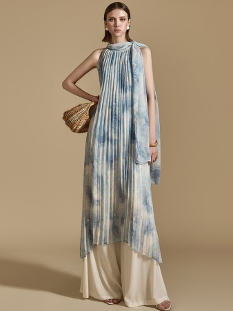 D5068 Tie-Dye Pleated Dress Korea