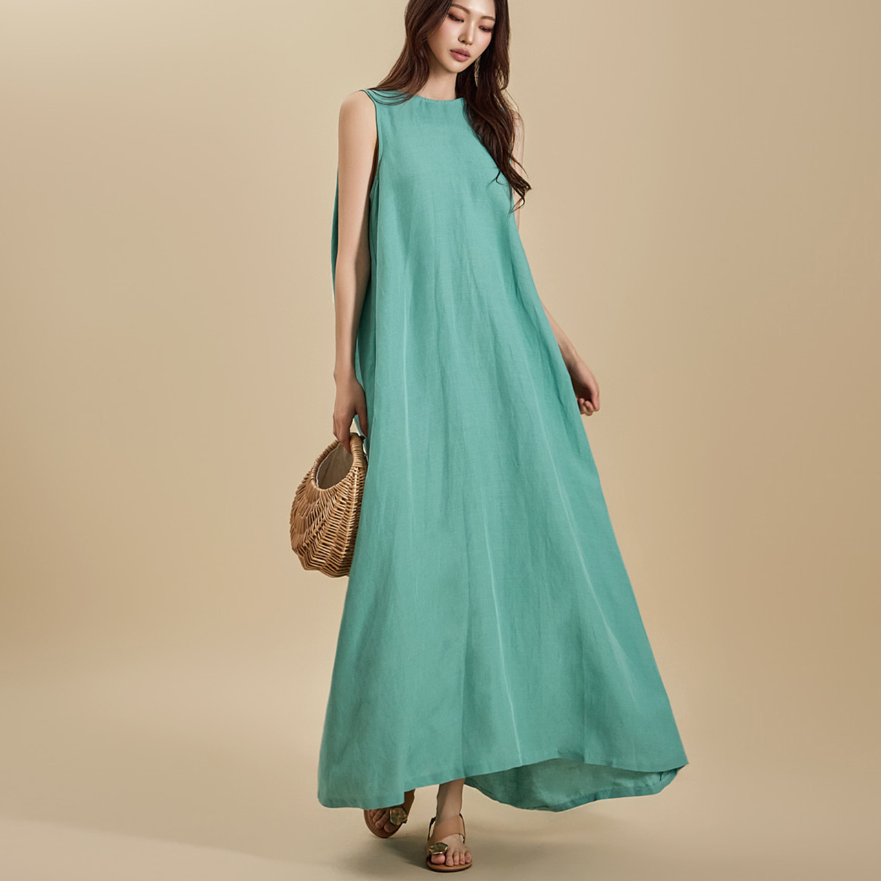 D5067 Linen Twist Dress Korea