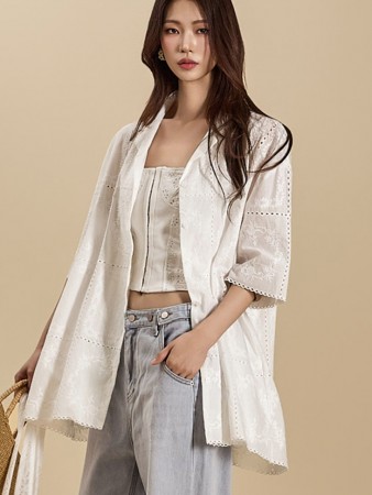 J2346 Embroidered Shirt Jacket Korea