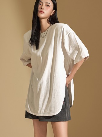 E3518 Shoulder Pad Oversized Top Korea