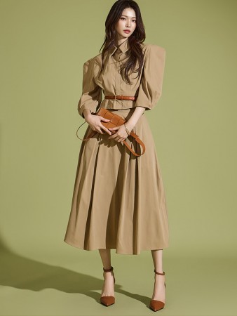 TP1927 Puff Sleeve Shirt and Skirt Set  Korea