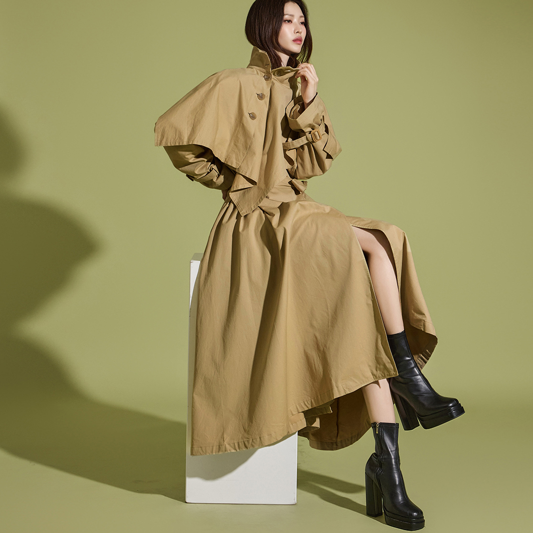 J2356 Belted Trench Korea