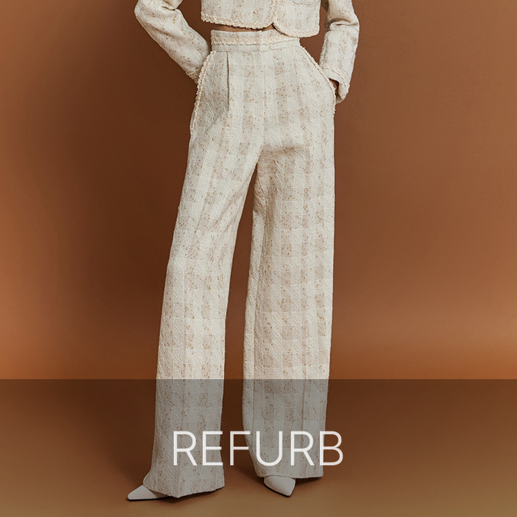 PS3379 Wool Tweed Fringe Wide Long Pants Korea