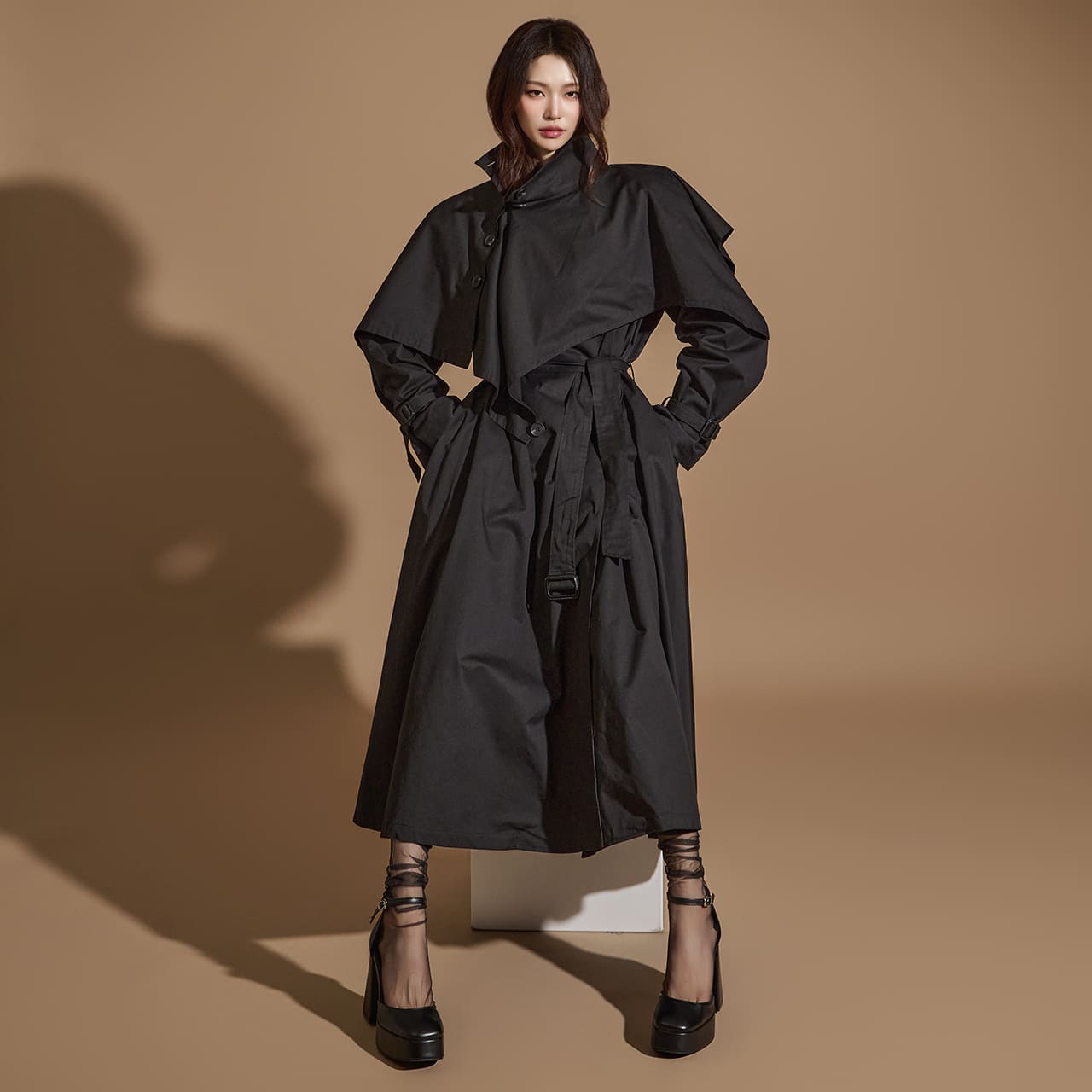 J2356 Belted Trench Korea