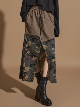 SK2800 Camouflage Long Skirt Korea