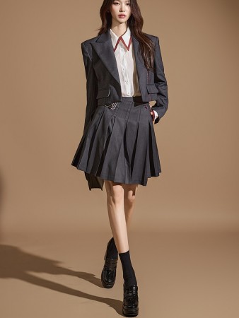 SK2799 Pleated Wrap Skirt Korea