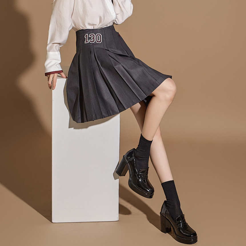 SK2799 Pleated Wrap Skirt Korea