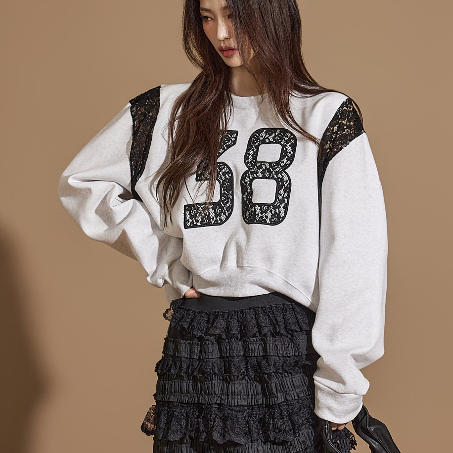 E3524 Lace Sweatshirt Korea